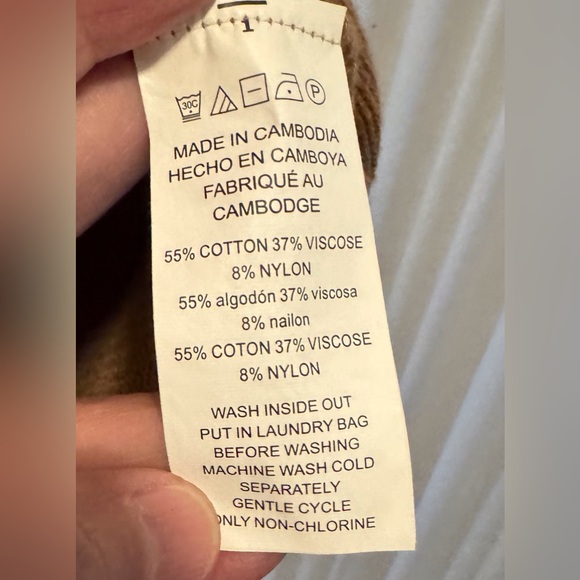 Michael Kors Camel Color Knit Sweater with Gold Back Zip, Size M - Picture 5 of 5